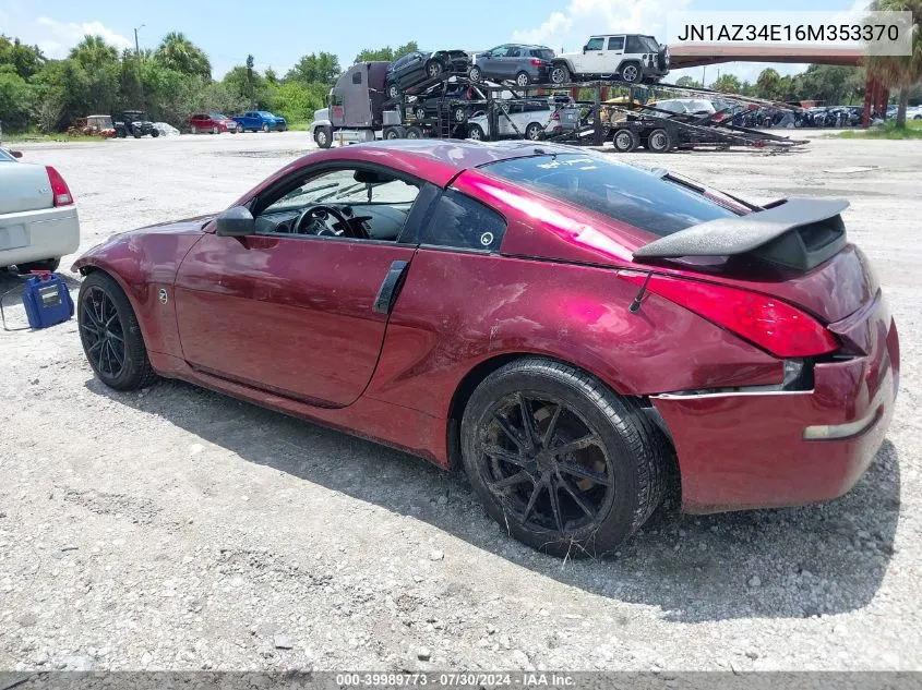 2006 Nissan 350Z Touring VIN: JN1AZ34E16M353370 Lot: 39989773