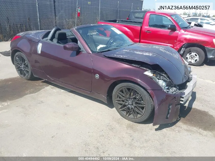 2006 Nissan 350Z Enthusiast VIN: JN1AZ36A56M450257 Lot: 40494492