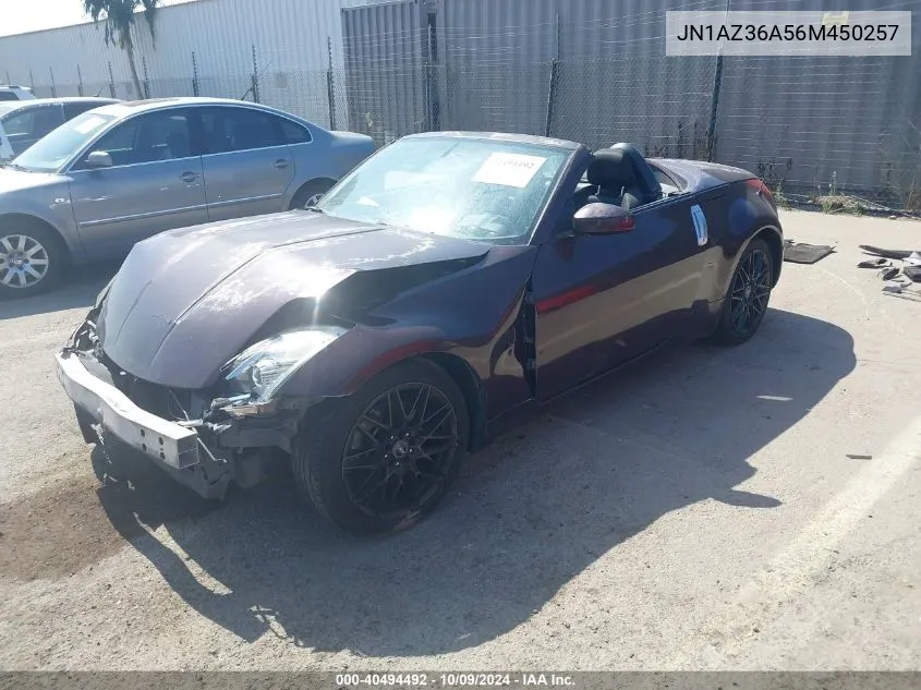 2006 Nissan 350Z Enthusiast VIN: JN1AZ36A56M450257 Lot: 40494492