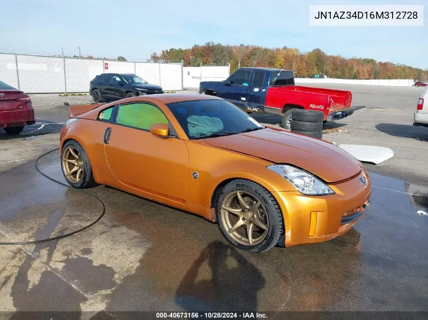 2006 Nissan 350Z Enthusiast VIN: JN1AZ34D16M312728 Lot: 40673156