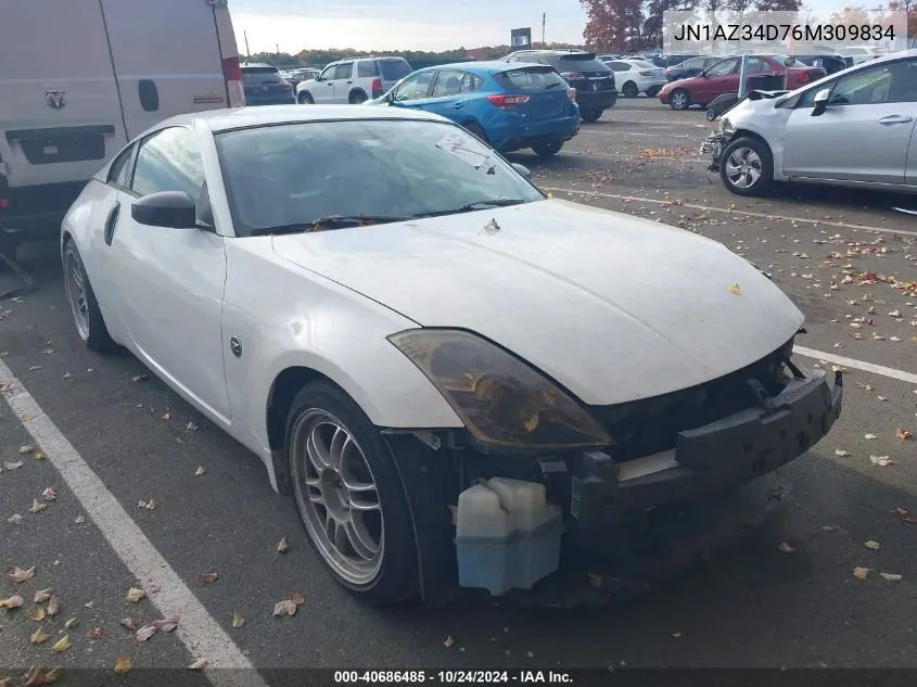 2006 Nissan 350Z Coupe VIN: JN1AZ34D76M309834 Lot: 40686485