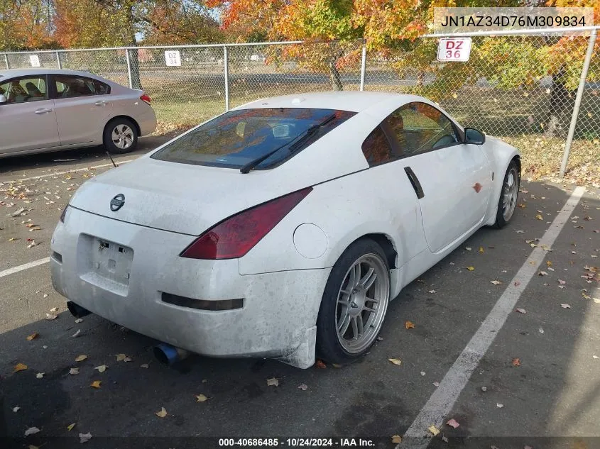 2006 Nissan 350Z Coupe VIN: JN1AZ34D76M309834 Lot: 40686485