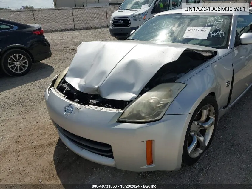 2006 Nissan 350Z Enthusiast VIN: JN1AZ34D06M305981 Lot: 40731063