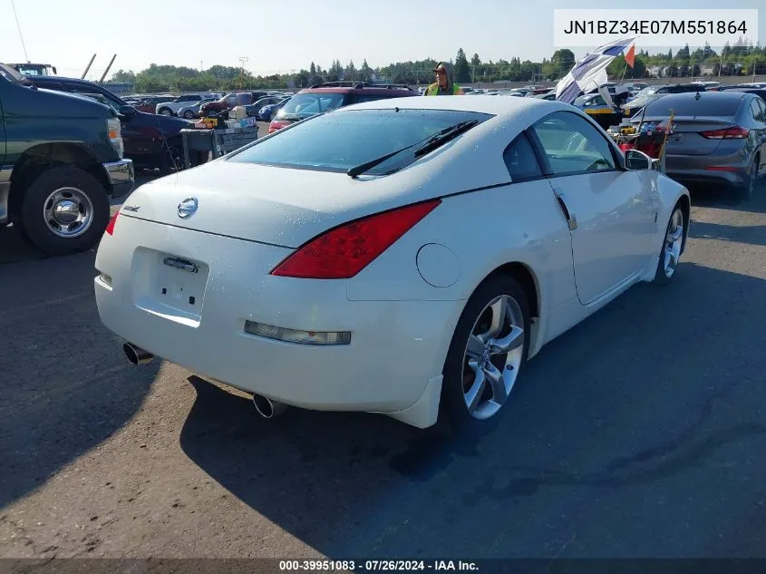 2007 Nissan 350Z Enthusiast VIN: JN1BZ34E07M551864 Lot: 39951083