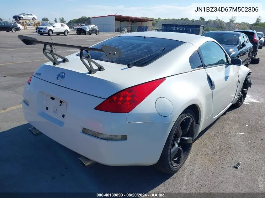 2007 Nissan 350Z Touring VIN: JN1BZ34D67M502806 Lot: 40139890