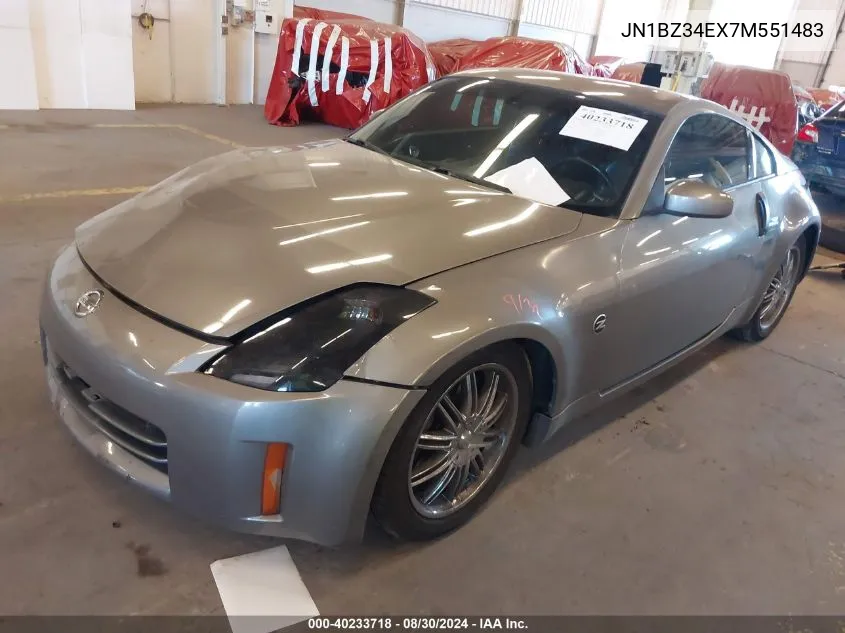 2007 Nissan 350Z Touring VIN: JN1BZ34EX7M551483 Lot: 40233718