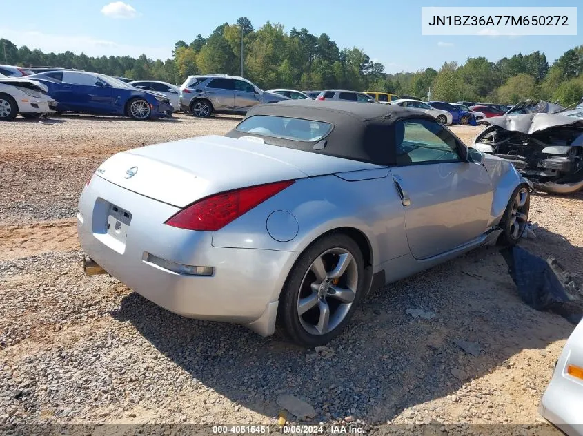 2007 Nissan 350Z Roadster VIN: JN1BZ36A77M650272 Lot: 40515451