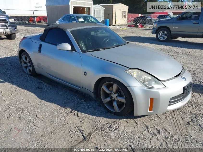 2007 Nissan 350Z Touring VIN: JN1BZ36A77M652474 Lot: 40649760