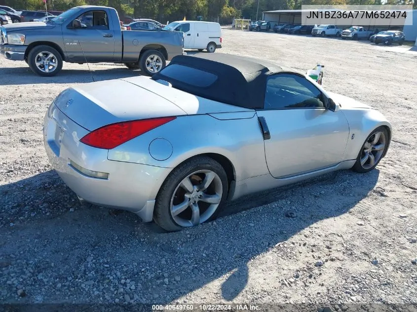 2007 Nissan 350Z Touring VIN: JN1BZ36A77M652474 Lot: 40649760