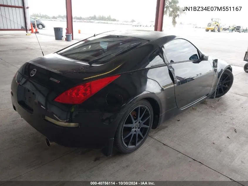 2007 Nissan 350Z Touring VIN: JN1BZ34E07M551167 Lot: 40756114