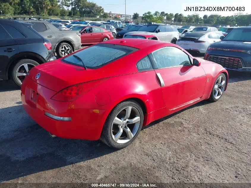 2008 Nissan 350Z Touring VIN: JN1BZ34DX8M700483 Lot: 40465747