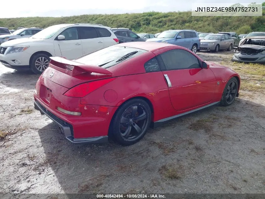 2008 Nissan 350Z Nismo VIN: JN1BZ34E98M752731 Lot: 40542494