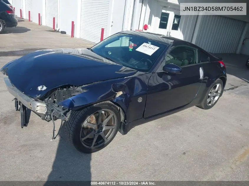 2008 Nissan 350Z VIN: JN1BZ34D58M705462 Lot: 40674112