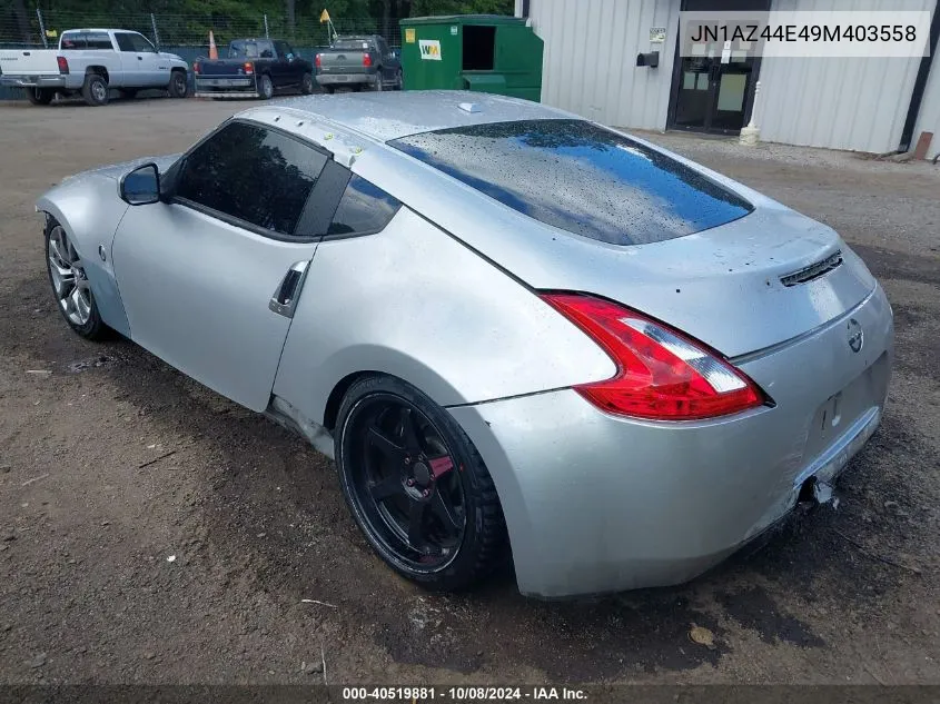 2009 Nissan 370Z Touring VIN: JN1AZ44E49M403558 Lot: 40519881