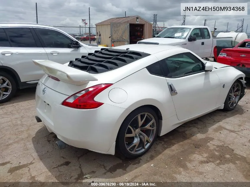 2016 Nissan 370Z Sport VIN: JN1AZ4EH5GM934368 Lot: 39676290