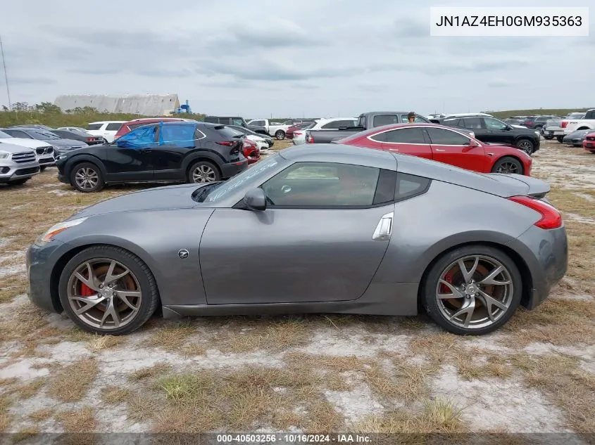 2016 Nissan 370Z Sport VIN: JN1AZ4EH0GM935363 Lot: 40503256