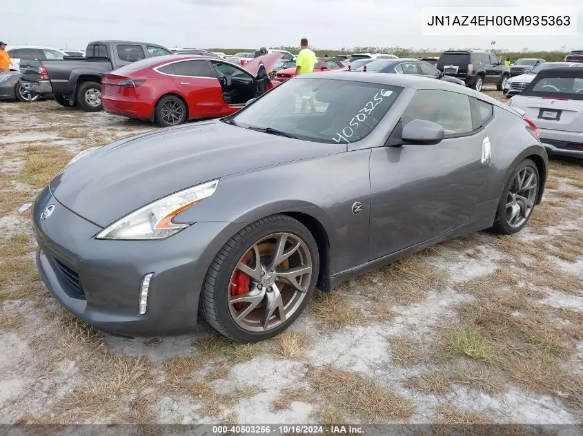 2016 Nissan 370Z Sport VIN: JN1AZ4EH0GM935363 Lot: 40503256