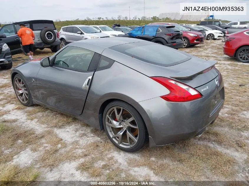 2016 Nissan 370Z Sport VIN: JN1AZ4EH0GM935363 Lot: 40503256