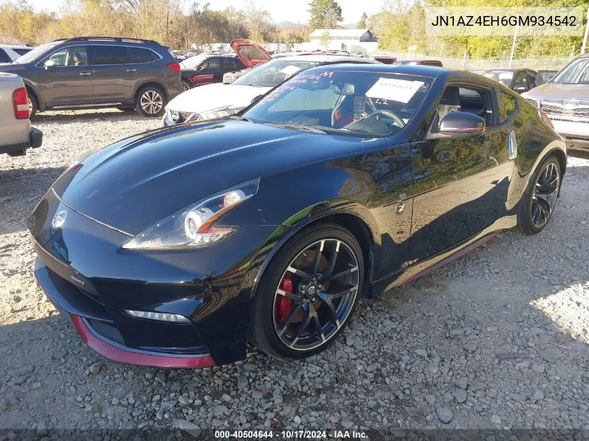 2016 Nissan 370Z Nismo Tech VIN: JN1AZ4EH6GM934542 Lot: 40504644