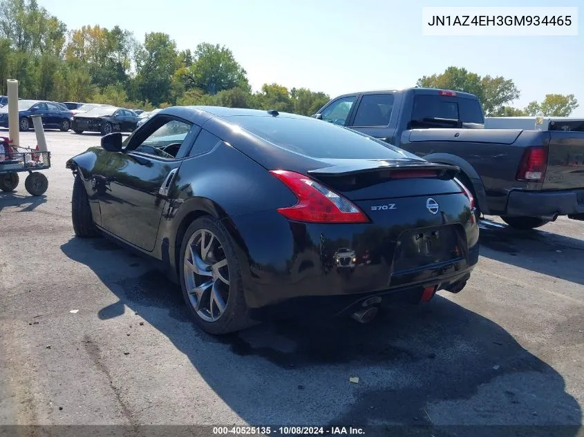 2016 Nissan 370Z Nismo/Nismo Tech/Sport/Sport Tech/Touring VIN: JN1AZ4EH3GM934465 Lot: 40525135