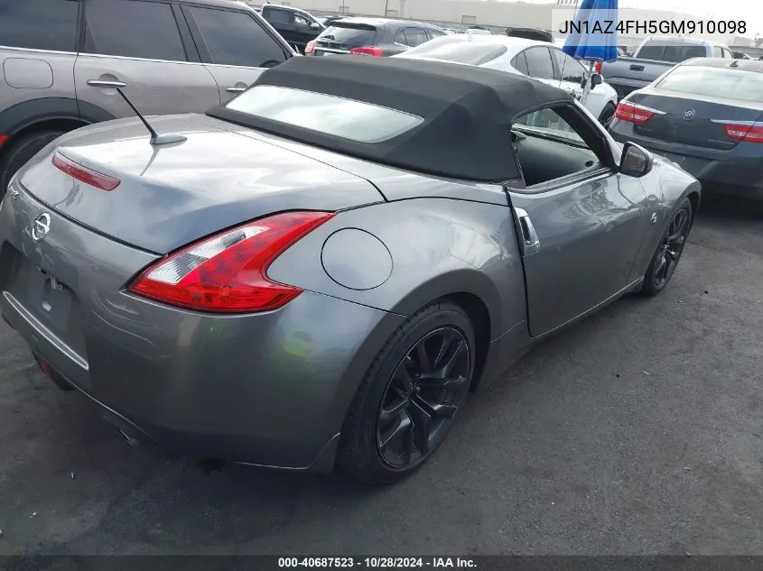 2016 Nissan 370Z Touring/Touring Sport VIN: JN1AZ4FH5GM910098 Lot: 40687523