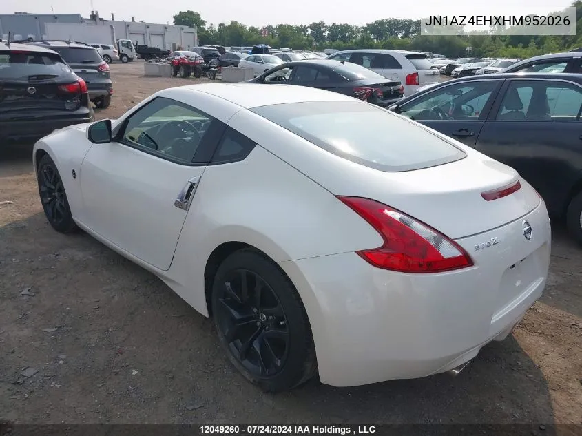 2017 Nissan 370Z VIN: JN1AZ4EHXHM952026 Lot: 12049260