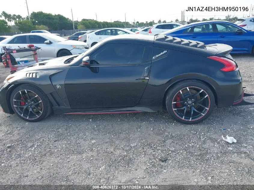 2017 Nissan 370Z Nismo VIN: JN1AZ4EH3HM950196 Lot: 40626372