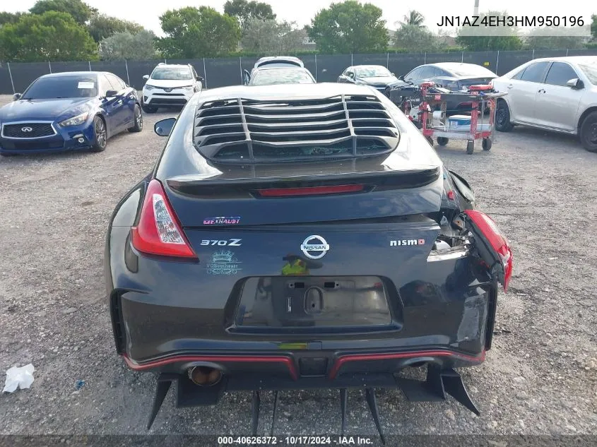 2017 Nissan 370Z Nismo VIN: JN1AZ4EH3HM950196 Lot: 40626372