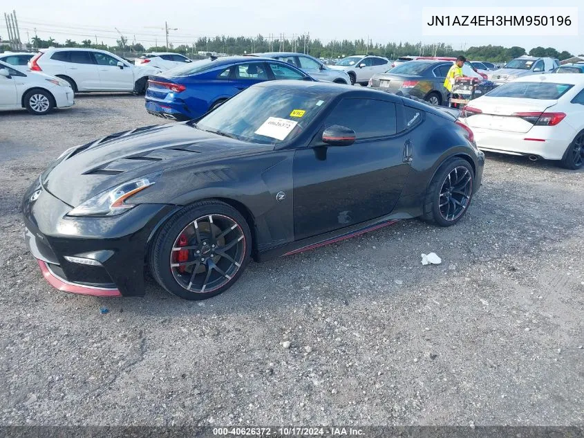 2017 Nissan 370Z Nismo VIN: JN1AZ4EH3HM950196 Lot: 40626372