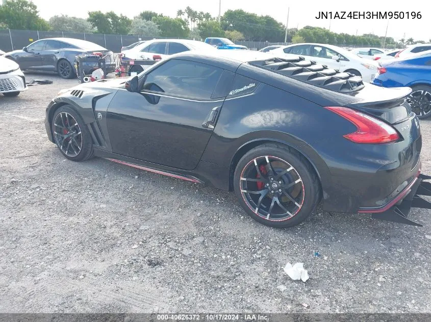 2017 Nissan 370Z Nismo VIN: JN1AZ4EH3HM950196 Lot: 40626372