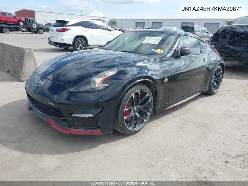 2019 Nissan 370Z Nismo VIN: JN1AZ4EH7KM420871 Lot: 39671063