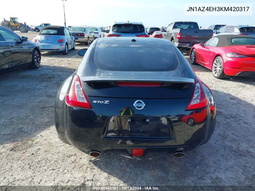 2019 Nissan 370Z Touring/Sport/Nismo VIN: JN1AZ4EH3KM420317 Lot: 40542361