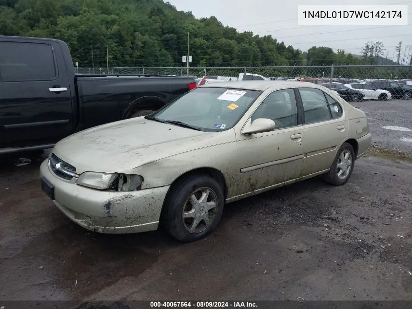 1998 Nissan Altima Gle/Gxe/Se/Xe VIN: 1N4DL01D7WC142174 Lot: 40067564