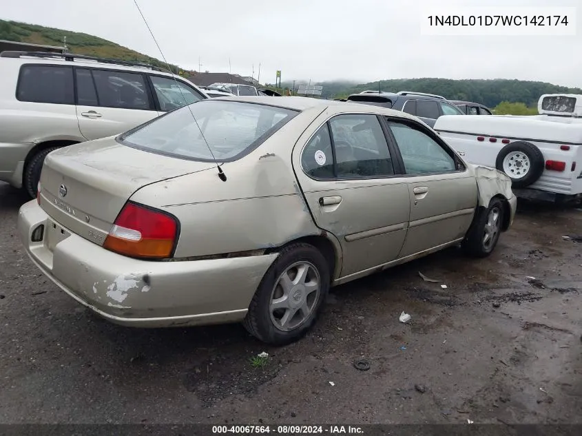 1998 Nissan Altima Gle/Gxe/Se/Xe VIN: 1N4DL01D7WC142174 Lot: 40067564