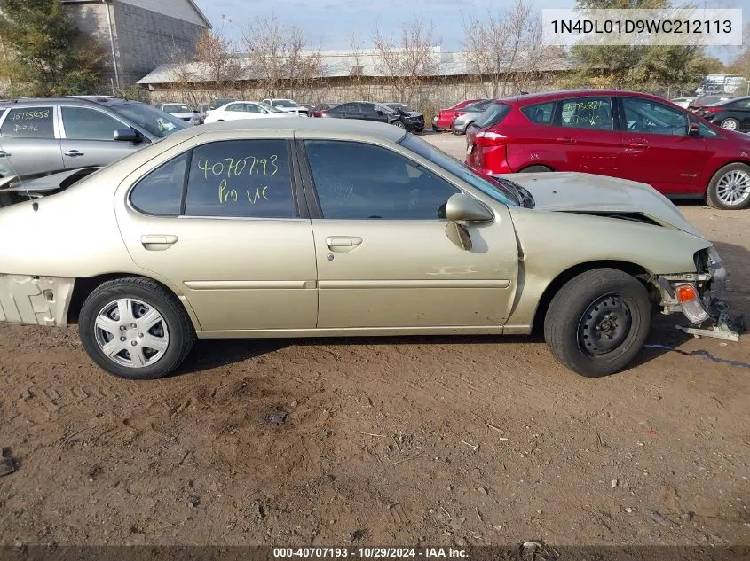 1998 Nissan Altima Gle/Gxe/Se/Xe VIN: 1N4DL01D9WC212113 Lot: 40707193