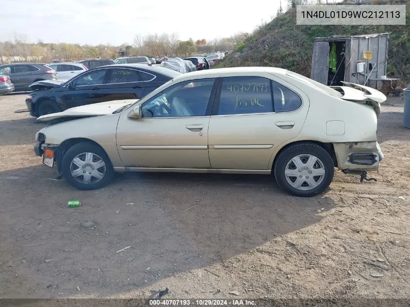 1998 Nissan Altima Gle/Gxe/Se/Xe VIN: 1N4DL01D9WC212113 Lot: 40707193