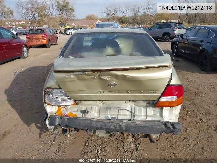 1998 Nissan Altima Gle/Gxe/Se/Xe VIN: 1N4DL01D9WC212113 Lot: 40707193