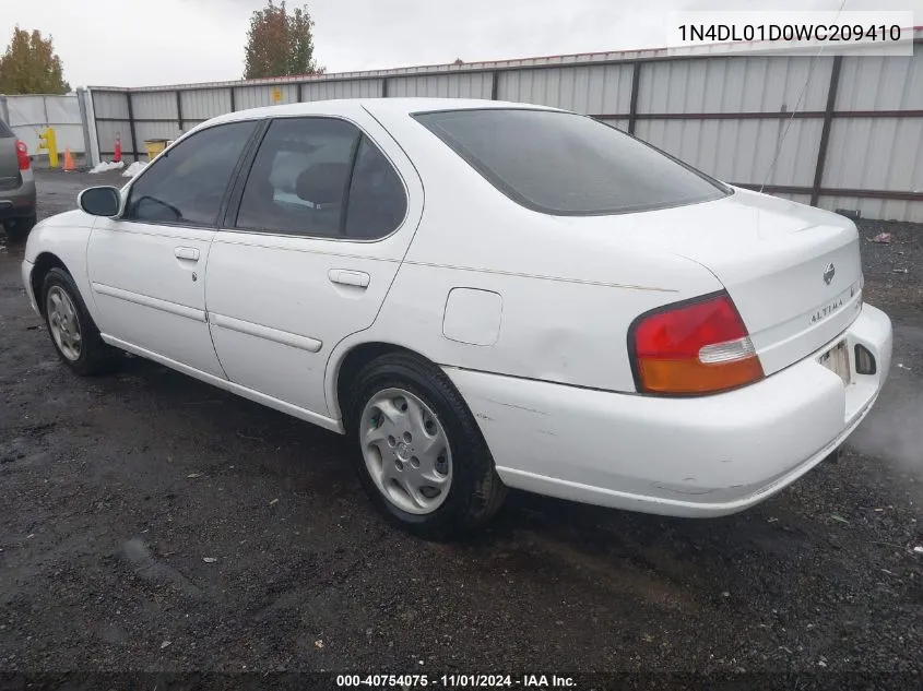 1998 Nissan Altima Gle/Gxe/Se/Xe VIN: 1N4DL01D0WC209410 Lot: 40754075