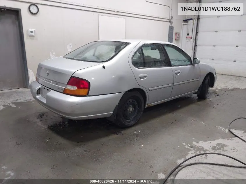 1998 Nissan Altima Xe/Gxe/Se/Gle VIN: 1N4DL01D1WC188762 Lot: 40820426