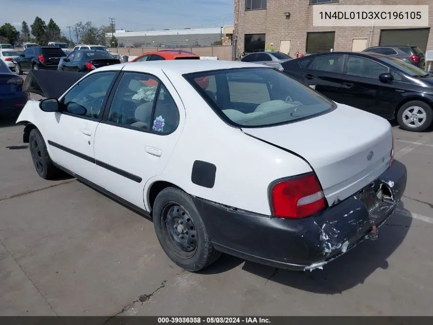 1999 Nissan Altima Gle/Gxe/Se/Se-L/Xe VIN: 1N4DL01D3XC196105 Lot: 39336338