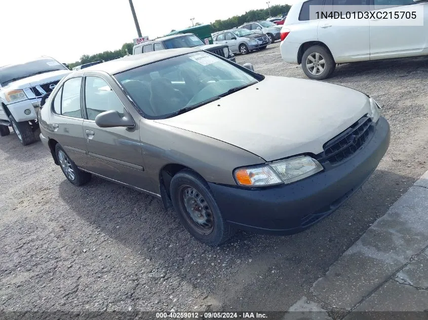 1999 Nissan Altima Xe/Gxe/Se/Gle VIN: 1N4DL01D3XC215705 Lot: 40259012