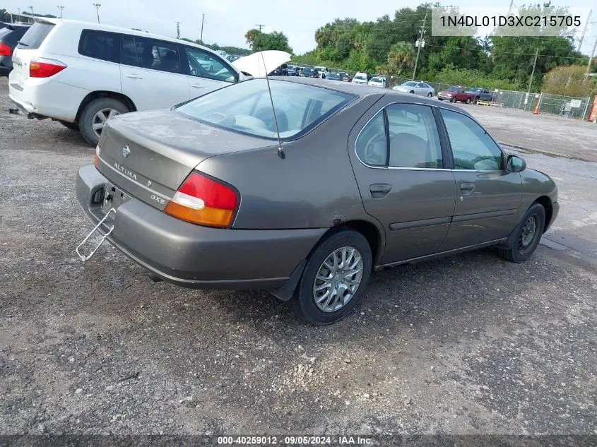 1999 Nissan Altima Xe/Gxe/Se/Gle VIN: 1N4DL01D3XC215705 Lot: 40259012