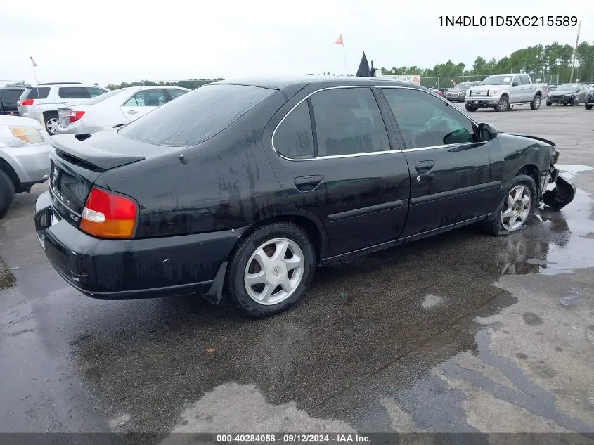 1999 Nissan Altima Gle/Gxe/Se/Se-L/Xe VIN: 1N4DL01D5XC215589 Lot: 40284058