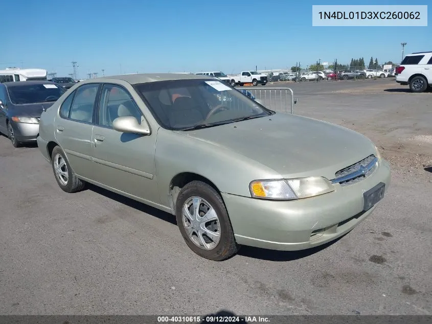 1999 Nissan Altima Xe/Gxe/Se/Gle VIN: 1N4DL01D3XC260062 Lot: 40310615