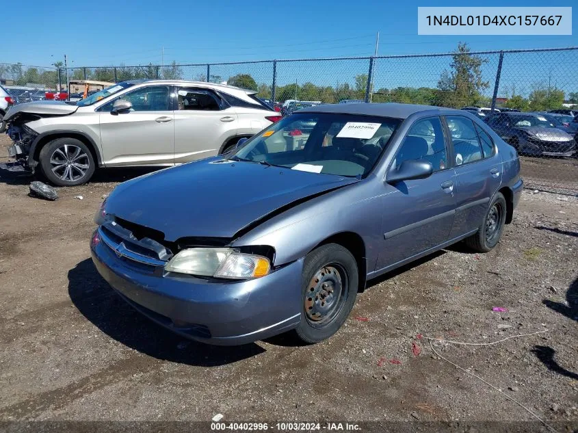 1999 Nissan Altima Gle/Gxe/Se/Se-L/Xe VIN: 1N4DL01D4XC157667 Lot: 40402996