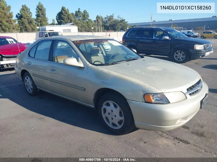 1999 Nissan Altima Gle/Gxe/Se/Se-L/Xe VIN: 1N4DL01D1XC158260 Lot: 40601789