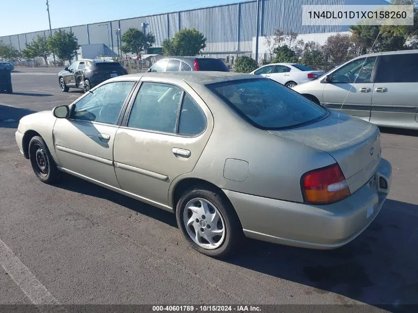 1999 Nissan Altima Gle/Gxe/Se/Se-L/Xe VIN: 1N4DL01D1XC158260 Lot: 40601789