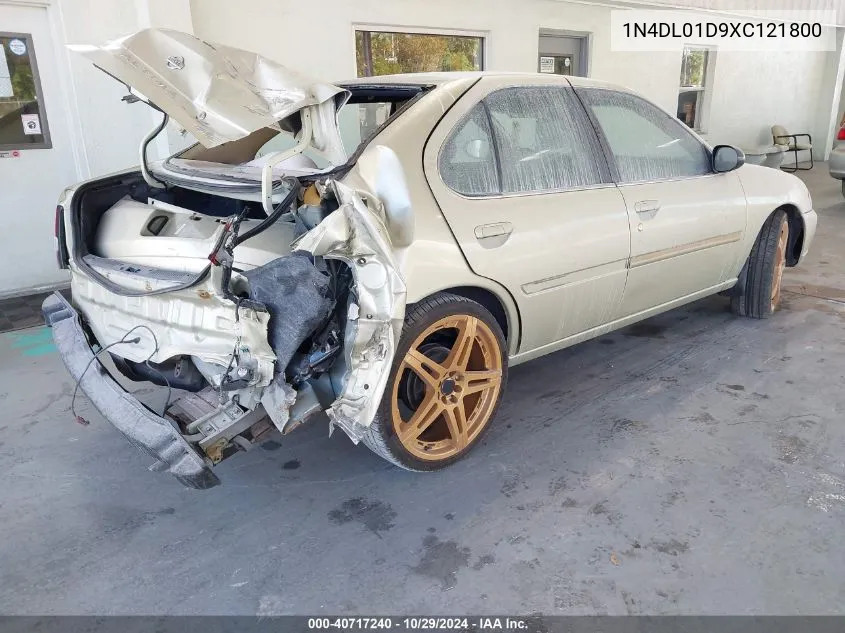 1999 Nissan Altima Gle/Gxe/Se/Se-L/Xe VIN: 1N4DL01D9XC121800 Lot: 40717240