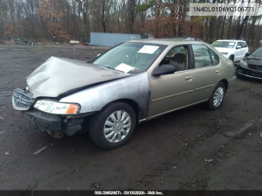 2000 Nissan Altima Gle/Gxe/Se/Xe VIN: 1N4DL01D6YC106771 Lot: 39452477