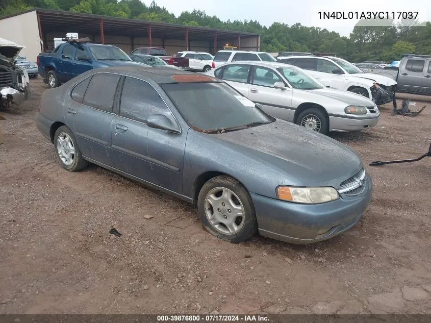 2000 Nissan Altima Gle/Gxe/Se VIN: 1N4DL01A3YC117037 Lot: 39876800